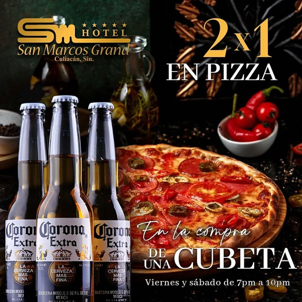 promoción piza 2x1 hotel san marcos grand