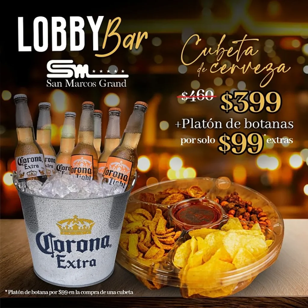 cubeta de cerveza lobby bar hotel san marcos grand